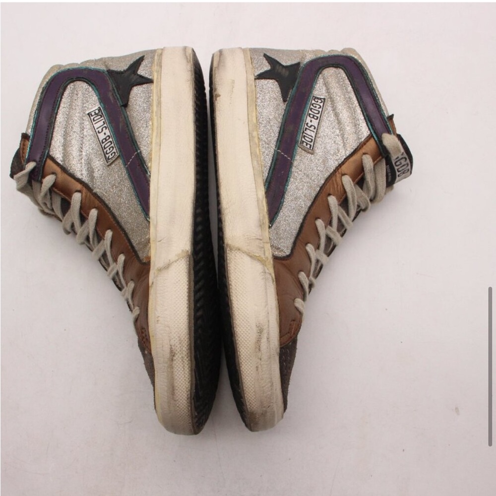 GGDB Golden Goose Slide High Top Glitter Leather Womens animal print Sneakers 39 - Picture 5 of 9